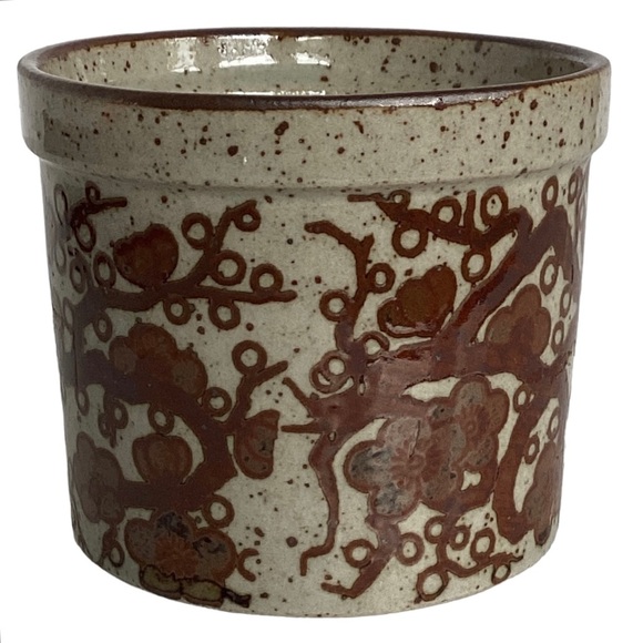 Takahashi Small Tan And Rusty Brown Planter Vase With Drainage Hole Vintage EUC - Picture 7 of 16